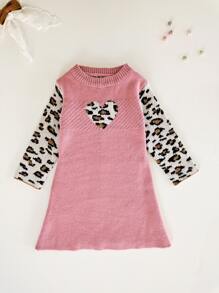 Váy len cho bé gái Nghề thêu Tim Báo Dễ thương - Nhiều màu - Xem 3