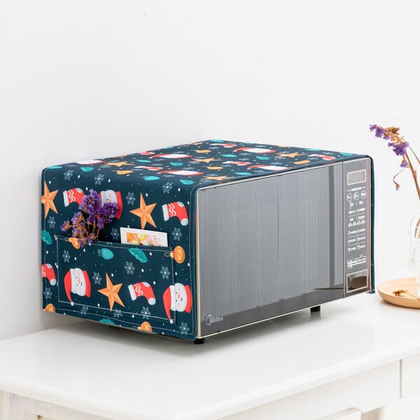 

Christmas Cartoon Graphic Microwave Oven Cover, Multicolor