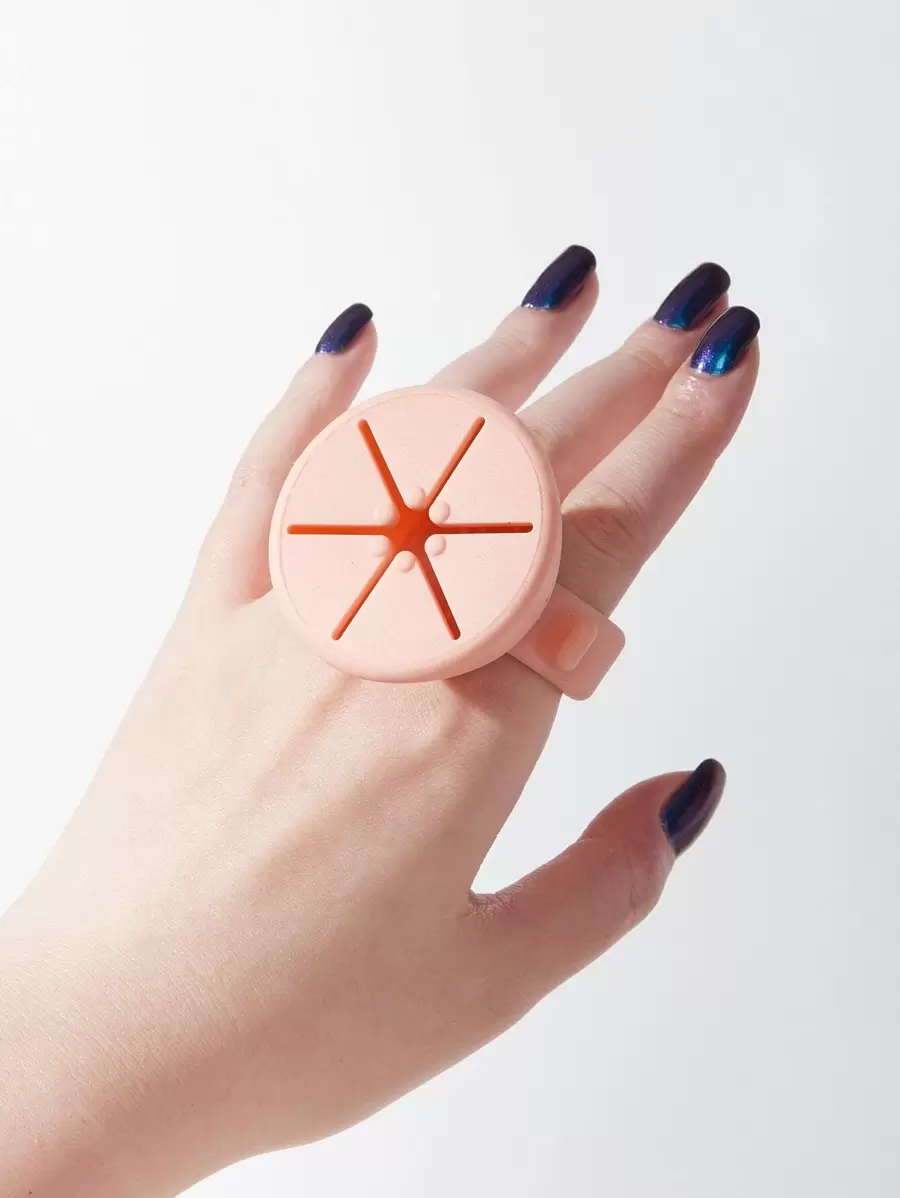 BASIC LIVING 1pc Nail Polish Holder Ring,Nail Supplies,Nail Tools,Nail Art Tools,Back To School,Nails,Nail Tools For Press On Nails,Manicure Pedicure Tools - Pink - View 1