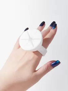 BASIC LIVING 1pc Nail Polish Holder Ring,Nail Supplies,Nail Tools,Nail Art Tools,Back To School,Nails,Nail Tools For Press On Nails,Manicure Pedicure Tools - White - View 1