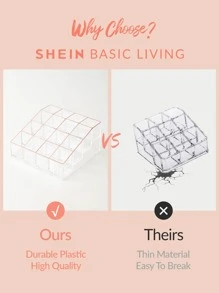 SHEIN BASIC LIVING Exclusive Lipstick Organizer 16 Spaces-Rose Gold Rim Holiday Gift - Rose Gold - View 3