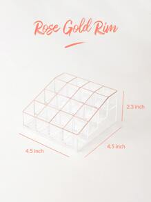 SHEIN BASIC LIVING Exclusive Lipstick Organizer 16 Spaces-Rose Gold Rim Holiday Gift - Rose Gold - View 5