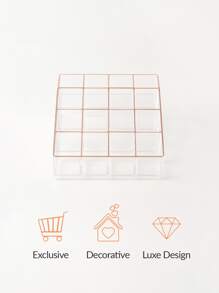 SHEIN BASIC LIVING Exclusive Lipstick Organizer 16 Spaces-Rose Gold Rim Holiday Gift - Rose Gold - View 6