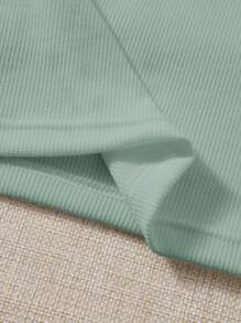 Muchica 2pcs Solid Asymmetric Neck Halter Top - Multicolor - View 5