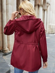 Seusyu Vinröd jacka med dragkedja i midjan med dragkedja - Bourgogne - Visa 2