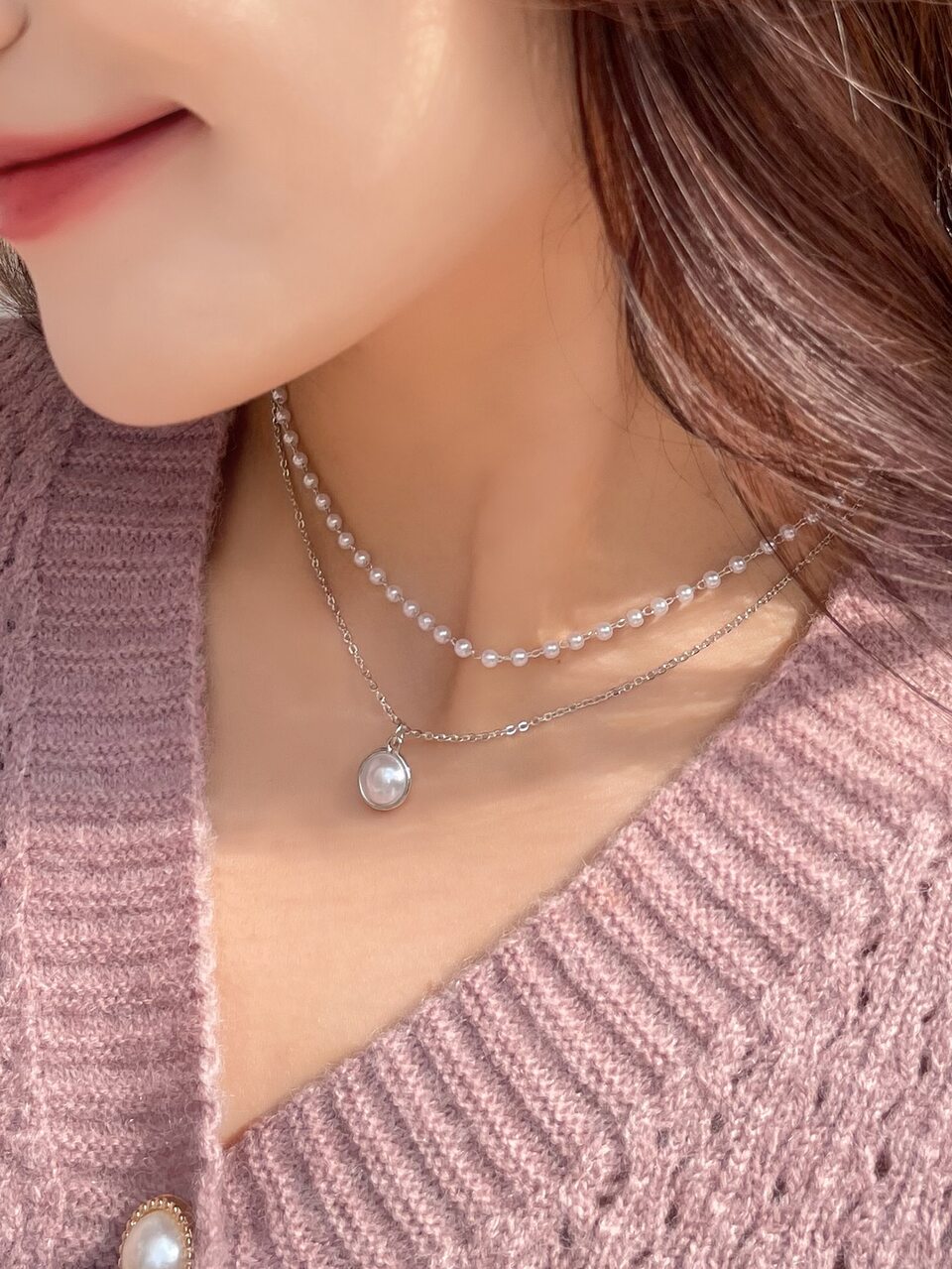 Faux Pearl Decor Necklace