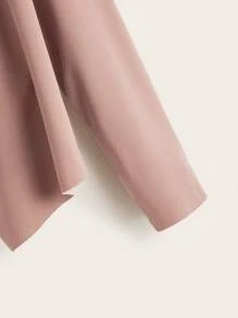 SHEIN LUNE Waterfall Collar Asymmetrical Hem Jacket - Dusty Pink - View 3