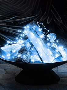 100 LED 10米 8种模式防水太阳能灯串，户外花园照明，适用于小路、庭院、露台 - 白色 - 查看 2