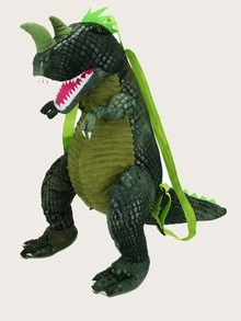 Niños 3d Mochila con dinosaurio de dibujos animados con diseño - Verde - Ver 2
