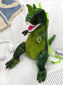 Niños 3d Mochila con dinosaurio de dibujos animados con diseño - Verde - Ver 1