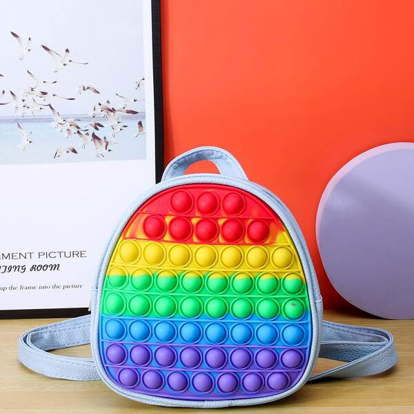 

Kids Colorblock Push Bubble Backpack, Blue