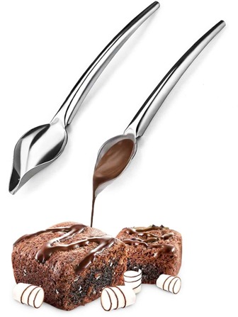 1 pièce Cuillère à chocolat en acier inoxydable, cuisson de gâteau DIY outil de décoration de gâteau cuillère de filtre