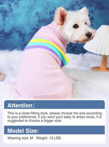 Áo len họa tiết sọc cho thú cưng - Hồng - Xem 4