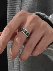 Vòng thép không gỉ kiểu chữ số La Mã cho nam giới thời trang và phổ biến để làm quà tặng trang sức và cho vẻ ngoài sành điệu - màu đen - Xem 1