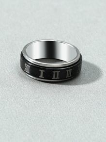 Vòng thép không gỉ kiểu chữ số La Mã cho nam giới thời trang và phổ biến để làm quà tặng trang sức và cho vẻ ngoài sành điệu - màu đen - Xem 3