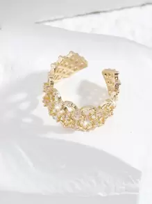 Anillo abierto con diseño de circón - Amarillo Oro - Ver 3