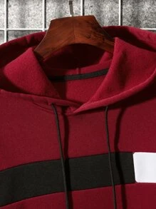 Manfinity Men Colorblock Kangaroo Pocket Drawstring Hoodie