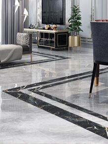 1入組大理石花紋地板密封貼紙 - 彩色 - 查看 6