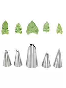 1 Set 304 Stainless Steel Leaf Icing Piping Nozzles, Welded And Polished Baking Tools For Cream Cakes, Small Leaf Cream Piping Tip - Silver - View 8