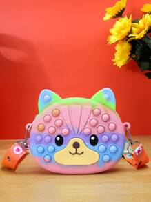 女孩卡通設計泡泡斜挎包 - 彩色 - 查看 1