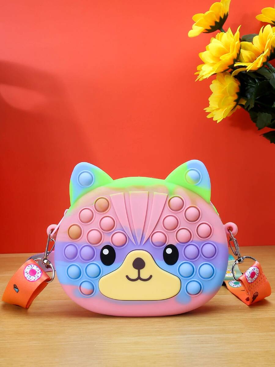 女孩卡通設計泡泡斜挎包 - 彩色 - 查看 1