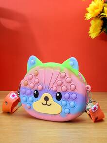 女孩卡通設計泡泡斜挎包 - 彩色 - 查看 3