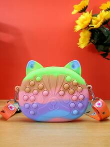 女孩卡通設計泡泡斜挎包 - 彩色 - 查看 2