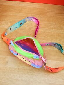 女孩卡通設計泡泡斜挎包 - 彩色 - 查看 6