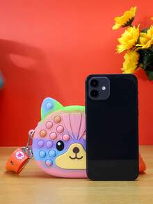 女孩卡通設計泡泡斜挎包 - 彩色 - 查看 5