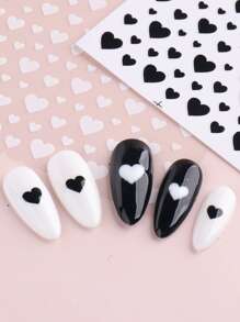 FULL BEAUTY 2張愛心圖案美甲貼紙，美甲貼紙DIY