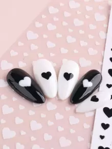 FULL BEAUTY 2張愛心圖案美甲貼紙，美甲貼紙DIY