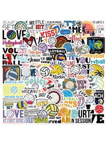 50 piezas Pegatina con dibujos animados vóleibol - Multicolor - Ver 1