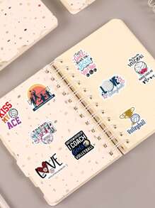 50 piezas Pegatina con dibujos animados vóleibol - Multicolor - Ver 3