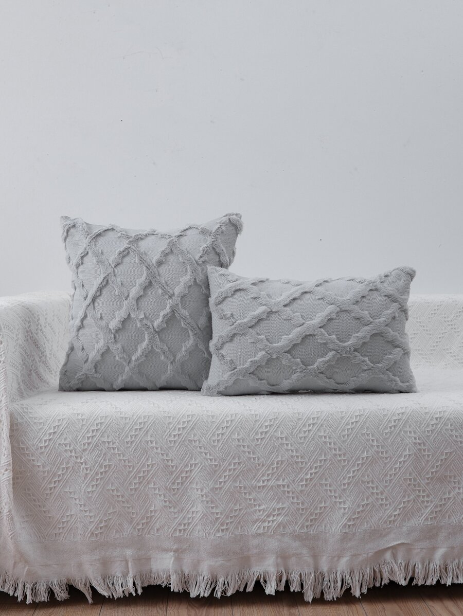 1 cái bọc gối chần gòn không có chất độn - Xám - Xem 1