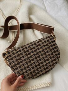 Riñonera impermeable, liviana, informal de negocios con diseño de cadena con gráfico de pata de gallo para adolescentes, niñas, mujeres, estudiantes universitarias, novatos y trabajadores de cuello blanco, perfecta para la oficina, la universidad, el trabajo, los negocios, los desplazamientos, al aire libre, los viajes, las excursiones - Multicolor - Ver 2