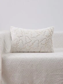 Miater 1pc Metallic Christmas Tree Pillow Cover Without Filler - White - View 6