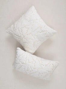 Miater 1pc Metallic Christmas Tree Pillow Cover Without Filler - White - View 7