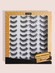 Manga Lashes, 20pairs Natural Volume Eyelash - Black - View 1