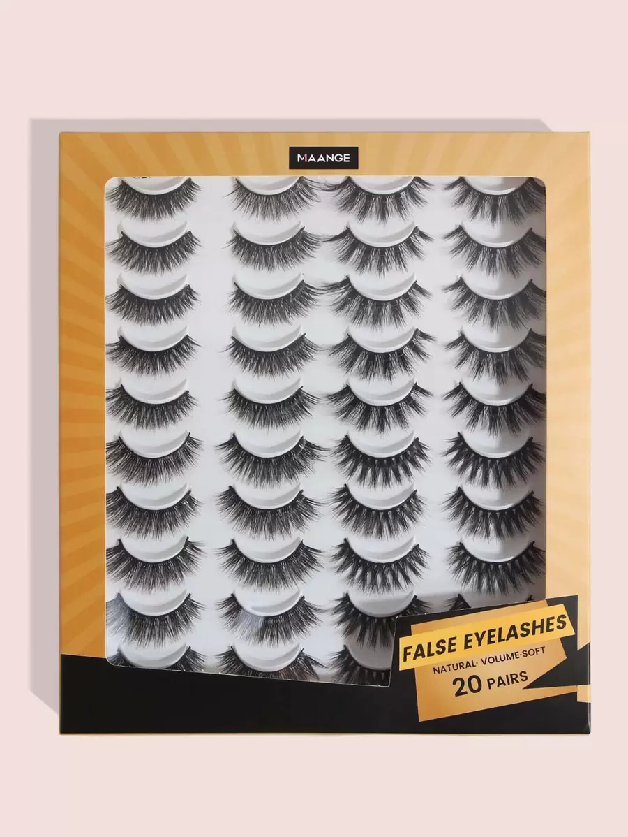 Manga Lashes, 20pairs Natural Volume Eyelash - Black - View 1