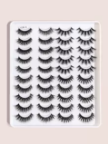 Manga Lashes, 20pairs Natural Volume Eyelash - Black - View 2