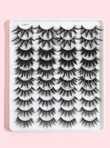 MAANGE 20 Pairs Of Natural Full Mixed Style False Eyelashes,Thick Curling Fluffy Eyelashes For Party Use Manga Eyelashes,Travel Essentials - Black - View 7