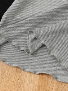 SHEIN Genkimix Kids Áo thun ngắn tay nhiều màu cho bé gái tập đi với cổ tay và viền loe cho cảm giác thoải mái và mát mẻ trong mùa hè - Nhiều màu - Xem 7