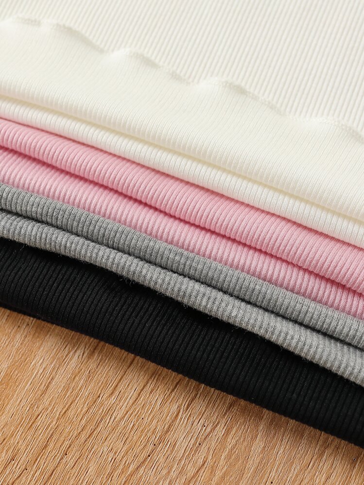 SHEIN Genkimix Kids Camiseta De Manga Corta Multicolor Para Niña Con Puños Y Dobladillo Con Volantes Para Sentirse Cómodo Y Fresco En El Verano - Multicolor - Añade 8