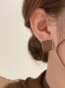 Andkiss Hoa tai đinh tán hình học - màu nâu - Xem 1