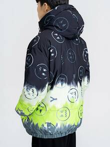 Manfinity Men Colorblock Zip Up Drawstring Hooded Padded Coat - Multicolor - View 2