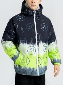 Manfinity Men Colorblock Zip Up Drawstring Hooded Padded Coat - Multicolor - View 6