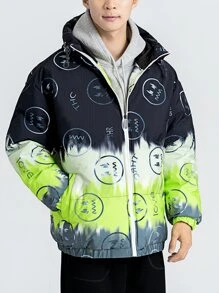 Manfinity Men Colorblock Zip Up Drawstring Hooded Padded Coat - Multicolor - View 8