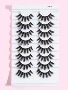 MAGEFY 8 Pairs Of Natural Full False Eyelashes,Thick Curling Fluffy Eyelashes For Party Use Manga Eyelashes, Travel Essentials - Black - View 2