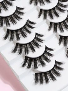 MAGEFY 8 Pairs Of Natural Full False Eyelashes,Thick Curling Fluffy Eyelashes For Party Use Manga Eyelashes, Travel Essentials - Black - View 3
