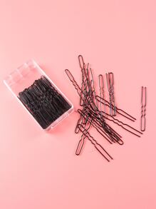 60pcs Minimalist Hair Clip - Black - View 2